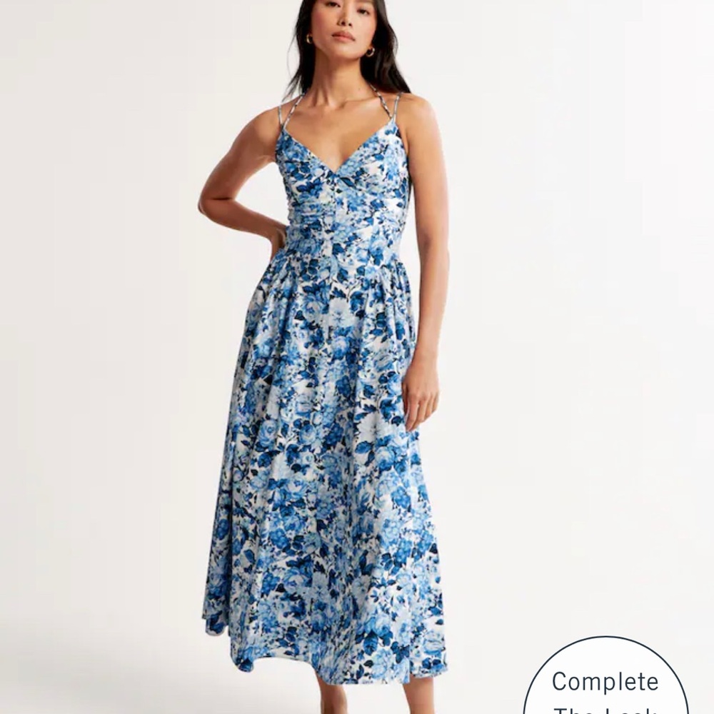 Strappy Plunge Corset Maxi Dress